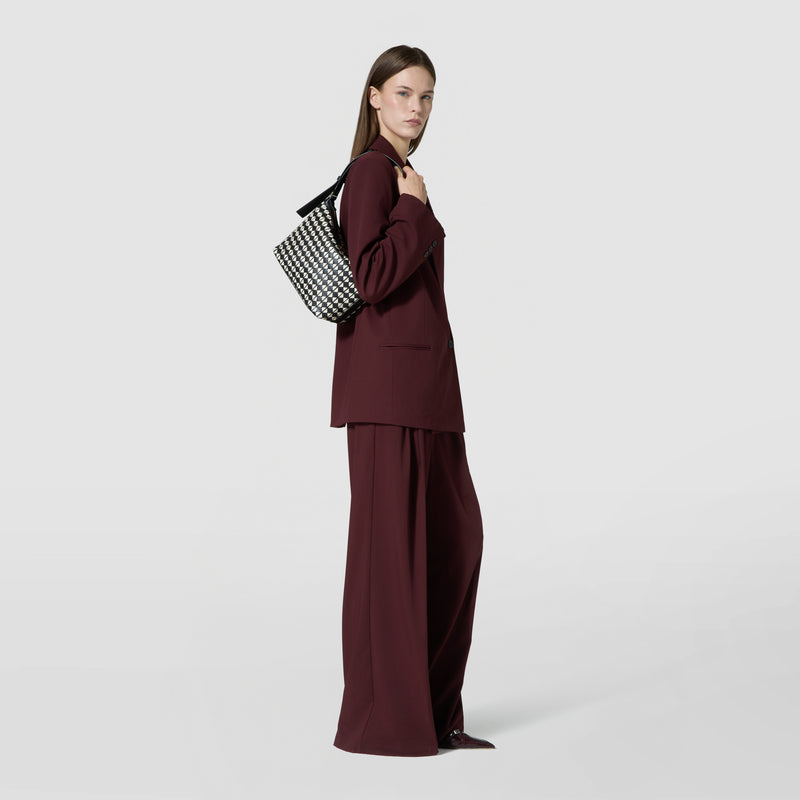 Small ani shoulder bag in mosaico - black/off-white