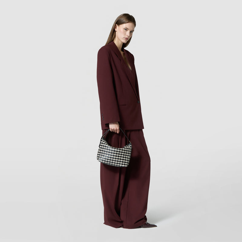 Small ani shoulder bag in mosaico - black/off-white