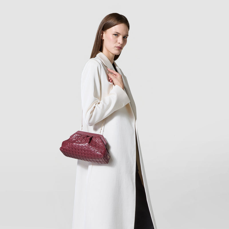 Secret clutch bag in mosaico - rosewood