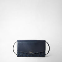 CLUTCH WITH SHOULDER STRAP IN MOSAICO Midnight Blue