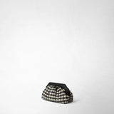 Mini secret clutch bag in mosaico - black/off-white