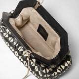 Mini secret clutch bag in mosaico - black/off-white