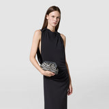 Mini secret clutch bag in mosaico - black/off-white