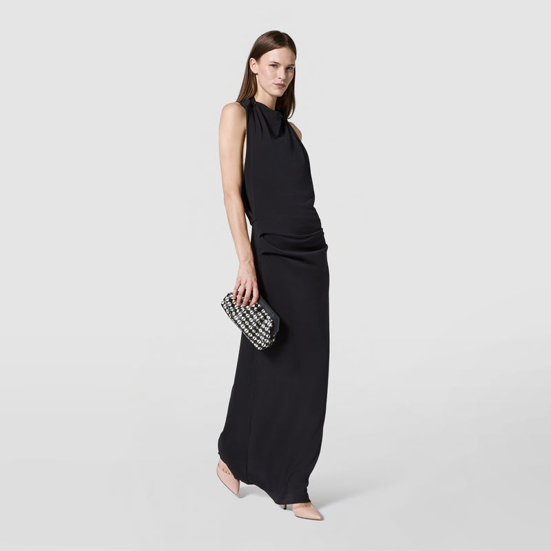 Mini secret clutch bag in mosaico - black/off-white