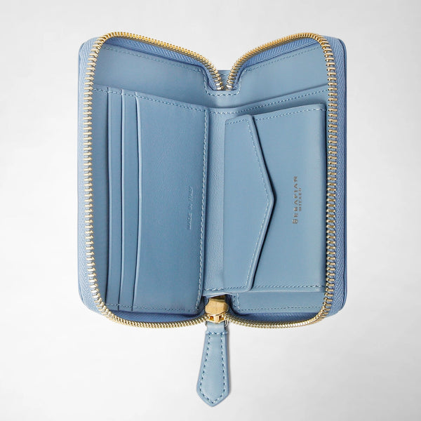 Mini zip wallet in mosaico - cornflower