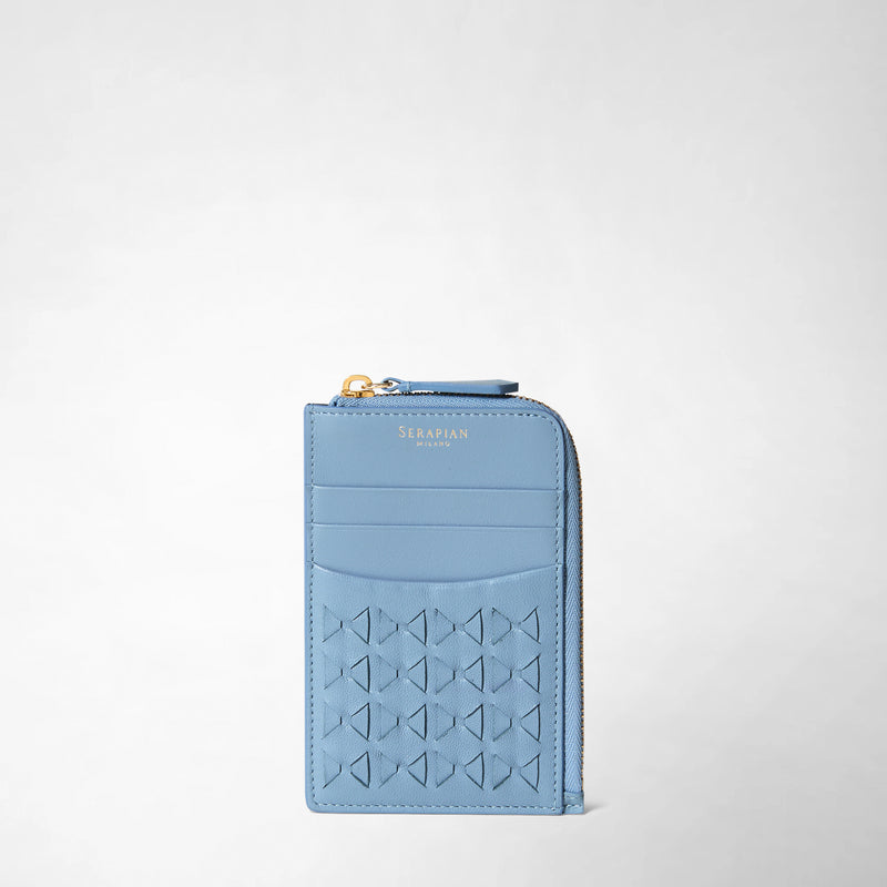 Zip card case in mosaico - cornflower