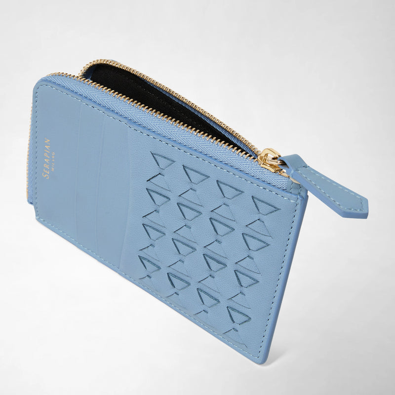 Zip card case in mosaico - cornflower