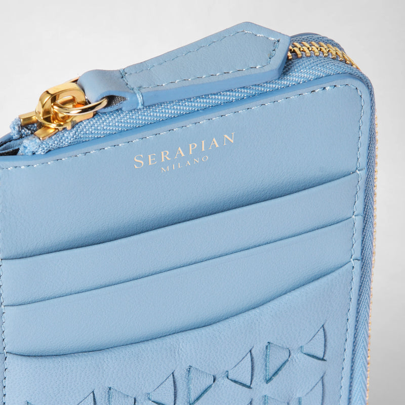 Zip card case in mosaico - cornflower