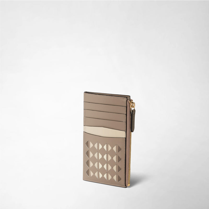 Zip card case in mosaico - sahara
