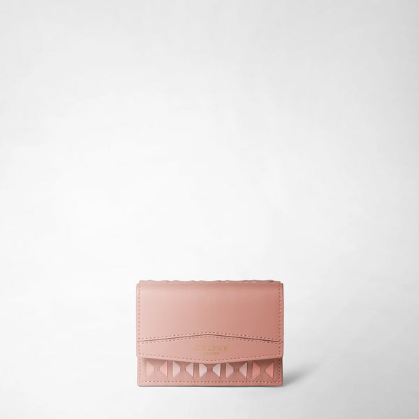 Portafoglio tri-fold in mosaico - blush