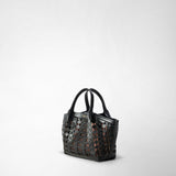 Sac secret mini en mosaico see through - black/blush