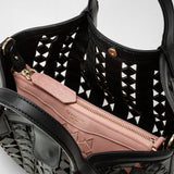 Sac secret mini en mosaico see through - black/blush