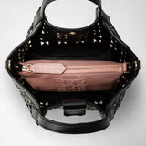 Sac secret mini en mosaico see through - black/blush