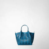 Mini secret bag in mosaico see through - blue jeans/off-white