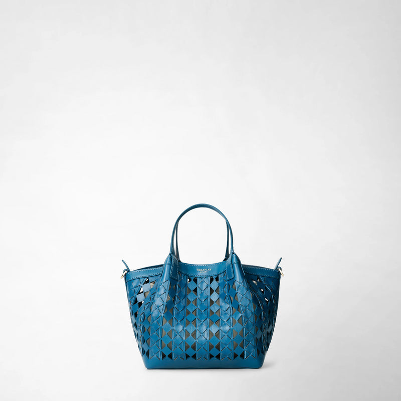 Mini secret bag in mosaico see through - blue jeans/off-white