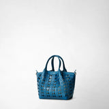 Mini secret bag in mosaico see through - blue jeans/off-white