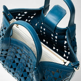 Mini secret bag in mosaico see through - blue jeans/off-white
