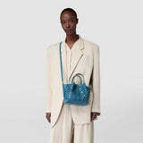 Mini secret bag in mosaico see through - blue jeans/off-white