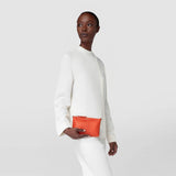 Mini secret bag in mosaico see through - tan/coral red