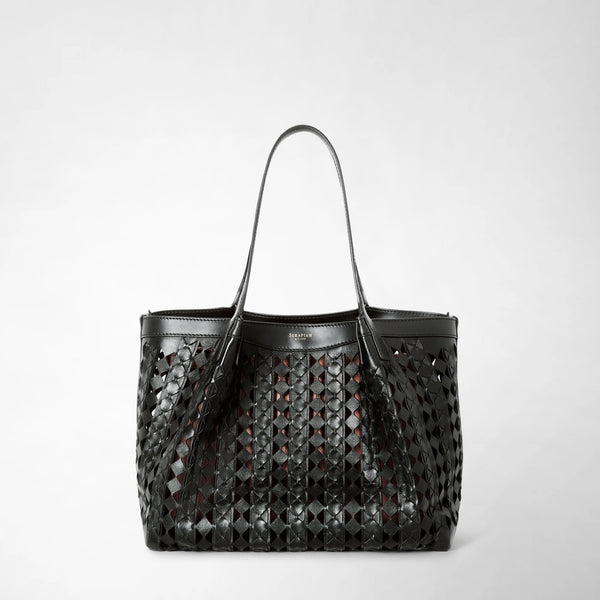 Sac cabas secret small en mosaico see through  - black/blush