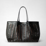 Secret tote bag in mosaico see through - black/blush