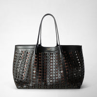 SECRET TOTE BAG IN MOSAICO SEE THROUGH Black/Blush