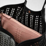 Secret tote bag in mosaico see through - black/blush