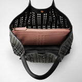 Secret tote bag in mosaico see through - black/blush