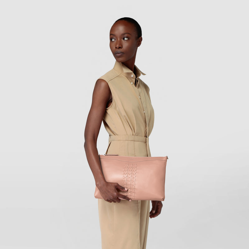 Secret tote bag in mosaico see through - black/blush