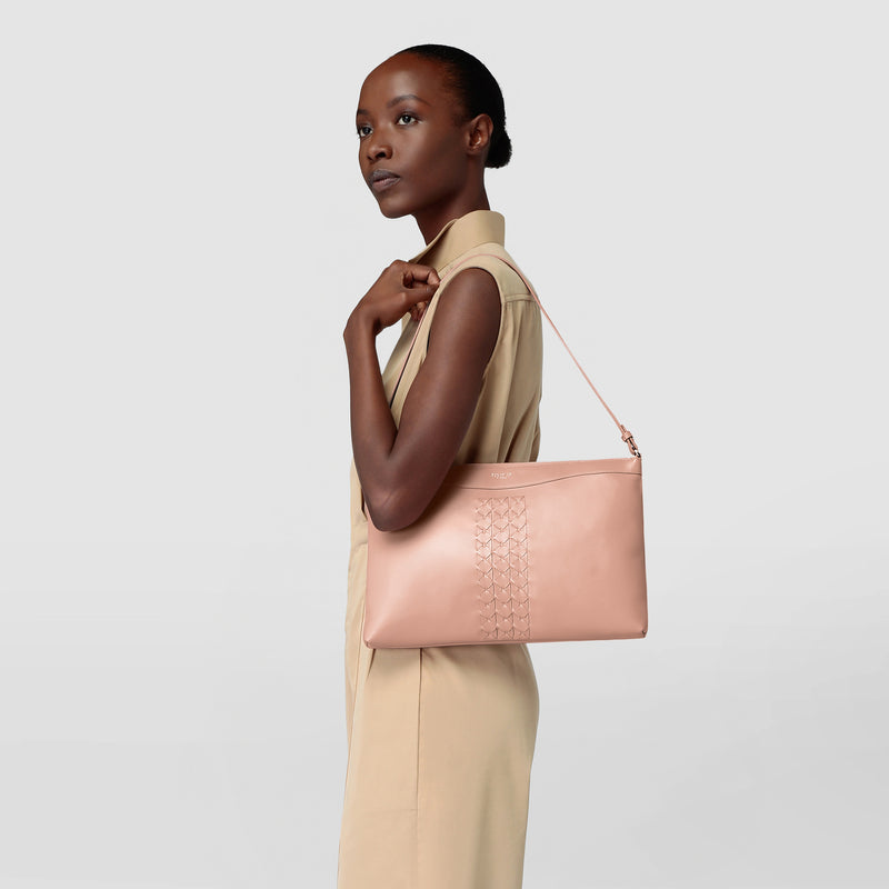 Secret tote bag in mosaico see through - black/blush