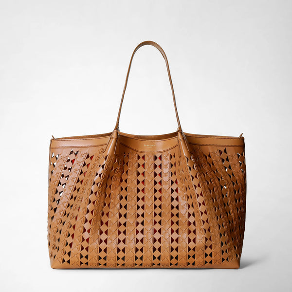 Mosaico see through製secretトートバッグ - tan/coral red
