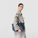 Sac cabas secret small en cuir rugiada - navy blue