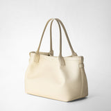 Sac cabas secret small en cuir rugiada - cream