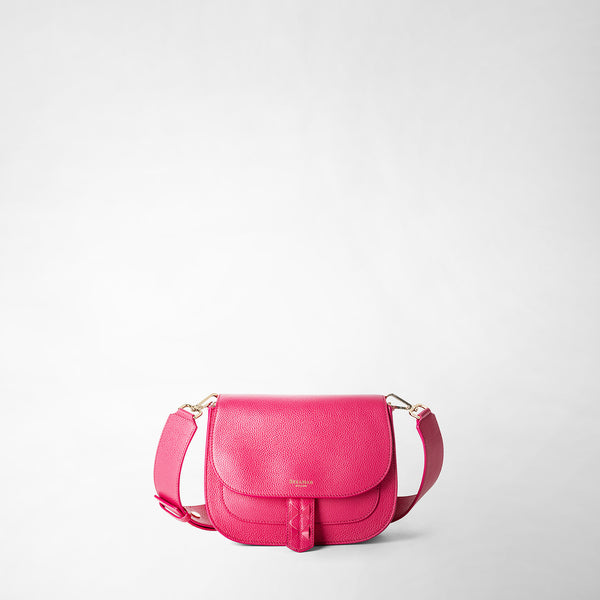 Luna crossbody bag in rugiada leather - petal