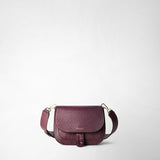 Luna crossbody bag in rugiada leather - dark plum