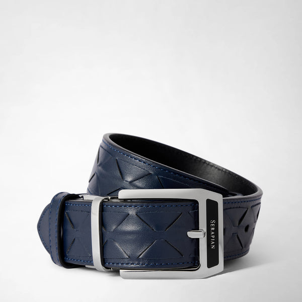 Reversible belt in stepan 72 - black/cuoio