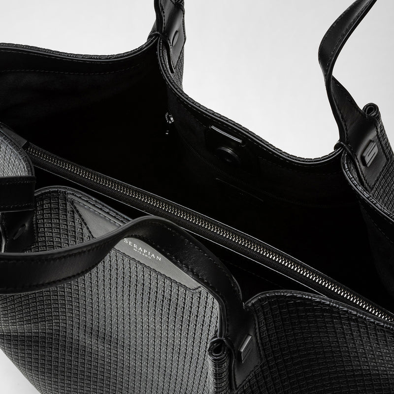 Sac cabas secret vertical en stepan - black/eclipse black