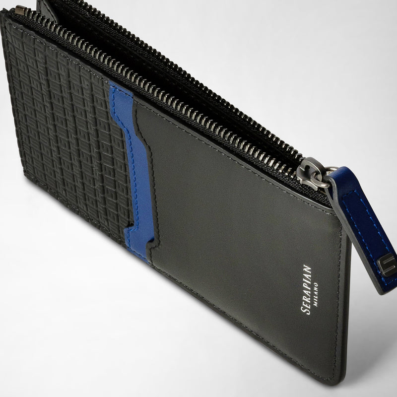 Porte-cartes zippé en stepan 72 - black/winter blue