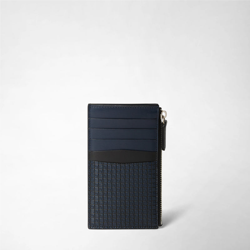 Zip card case in stepan - ocean blue/black