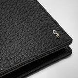 4-card billfold wallet with coin pouch in cachemire leather - black