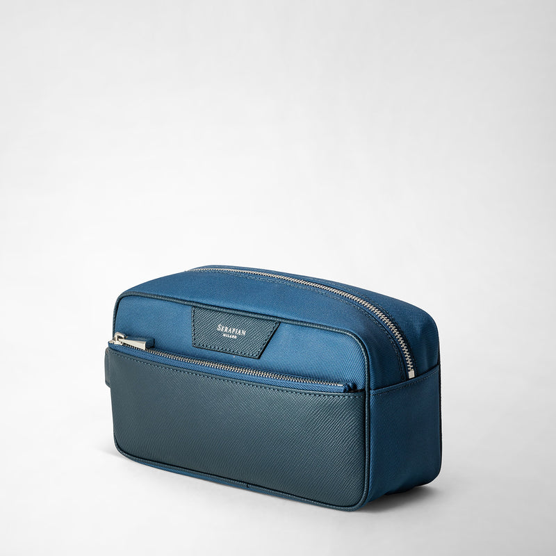 Kulturbeutel aus evoluzione-leder - denim blue