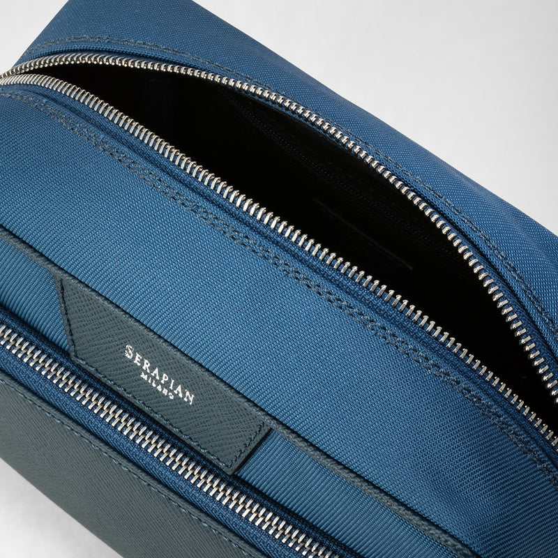 Kulturbeutel aus evoluzione-leder - denim blue