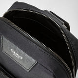 Sac sling en sergé recyclé et cuir evoluzione - eclipse black