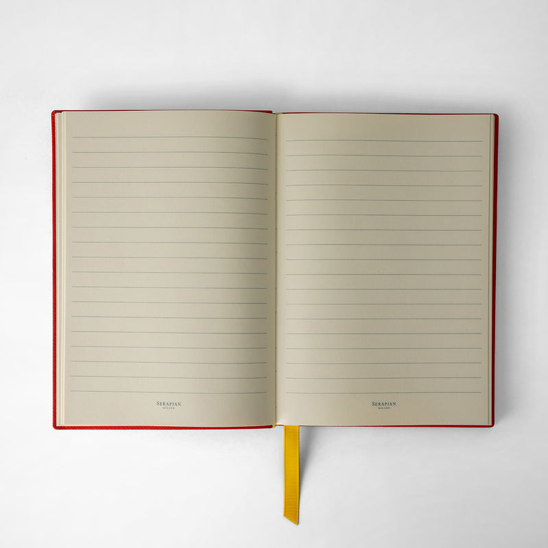 Notebook in evoluzione leather - coral red
