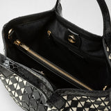 Mini secret bag in mosaico and elaphe - black/off white