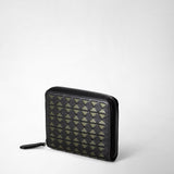 Mini zip wallet in mosaico - eclipse black/moss green