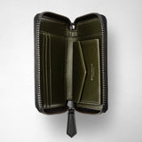 Mini zip wallet in mosaico - eclipse black/moss green