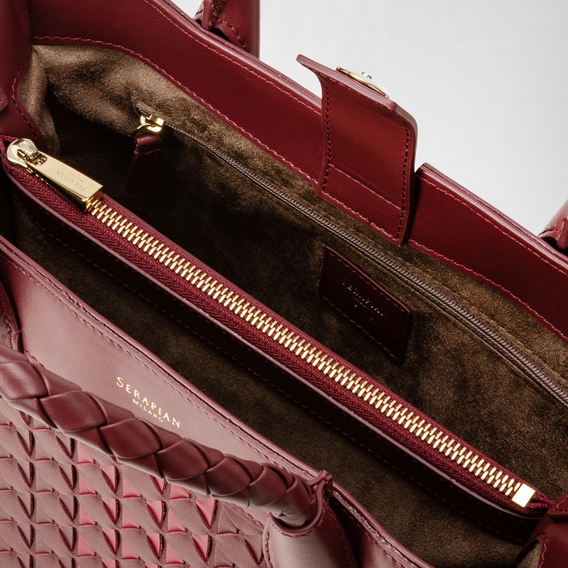 Petit sac cabas lorelei en mosaico - burgundy/strawberry