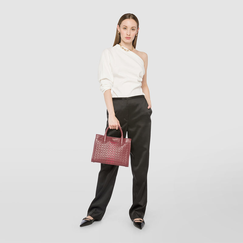 Petit sac cabas lorelei en mosaico - burgundy/strawberry