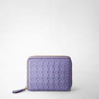 MINI ZIP WALLET IN MOSAICO Liliac